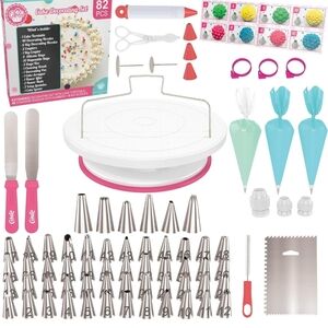 Cake Decorating Set with Turntable and Tips